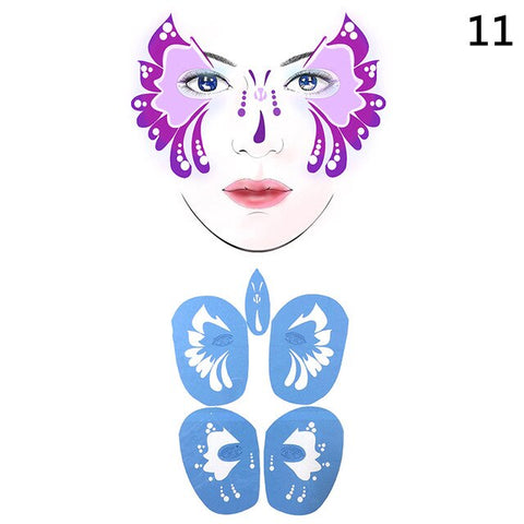 Reusable Eye Body Paint DIY Design Halloween Christmas Party Soft Face Paint Stencil Template Tattoo Painting Makeup Tool