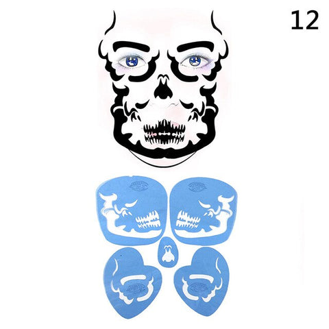 Reusable Eye Body Paint DIY Design Halloween Christmas Party Soft Face Paint Stencil Template Tattoo Painting Makeup Tool