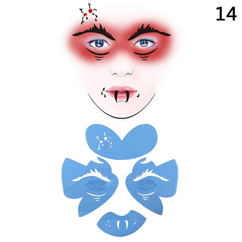 Reusable Eye Body Paint DIY Design Halloween Christmas Party Soft Face Paint Stencil Template Tattoo Painting Makeup Tool