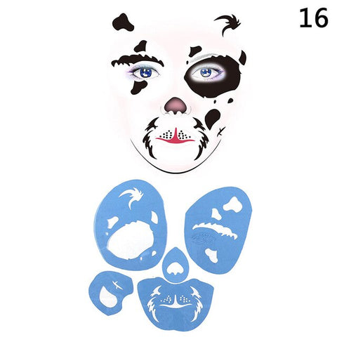Reusable Eye Body Paint DIY Design Halloween Christmas Party Soft Face Paint Stencil Template Tattoo Painting Makeup Tool