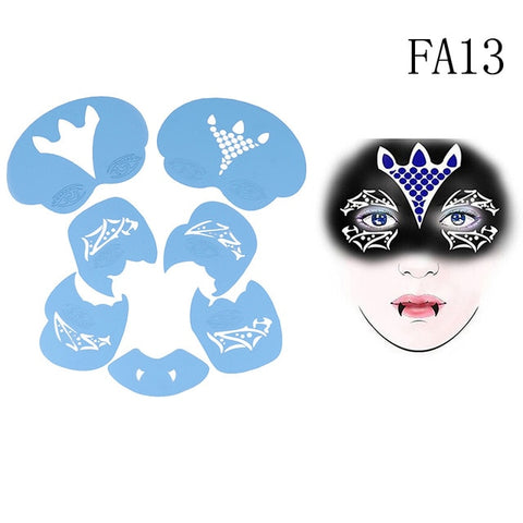Reusable Eye Body Paint DIY Design Halloween Christmas Party Soft Face Paint Stencil Template Tattoo Painting Makeup Tool