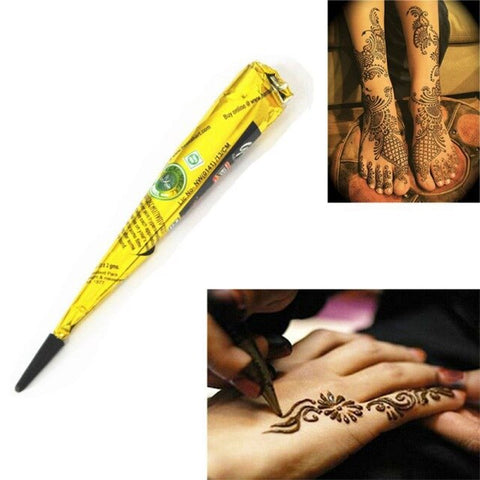 1 pcs Body Makeup Women Mehndi Finger Body Cream Paint DIY Temporary Drawing for Tattoo Stencil