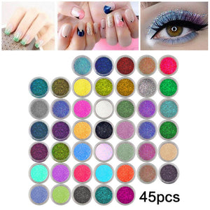 45 Colors Body Glitter Shimmer Powder Nail Sequins Manicure Decoration Tattoo Body Glitter Powder Shimmer Nail Art Beauty
