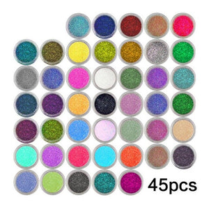 45 Colors Body Glitter Shimmer Powder Nail Sequins Manicure Decoration Tattoo Body Glitter Powder Shimmer Nail Art Beauty