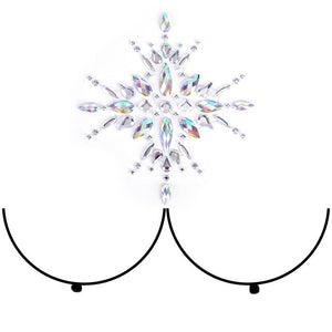17.5*14cm Body Paint Crystal Nipple Women Cover Adhesive Stickers Breast Bra Pasties Accessories