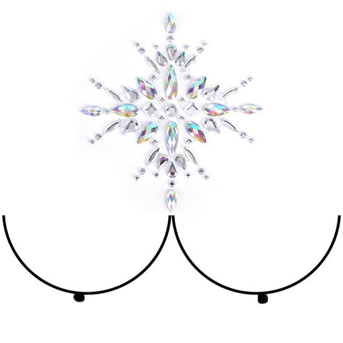 17.5*14cm Body Paint Crystal Nipple Women Cover Adhesive Stickers Breast Bra Pasties Accessories