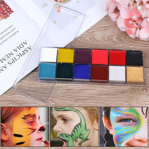 12 Colors Face Body Art Painting Body Paint Oil Painting Tattoo Makeup Cosmetic Bodypainting Halloween Party
