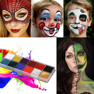 New 12 Colors Body Paint Cream Non-Toxic Harmless Water Soluble Body Painting Makeup Palette
