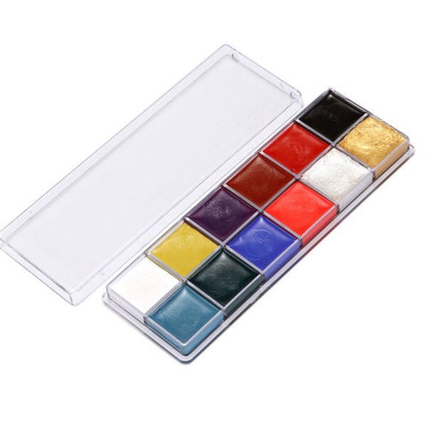 New 12 Colors Body Paint Cream Non-Toxic Harmless Water Soluble Body Painting Makeup Palette