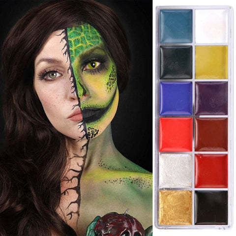 2019 12 Colors Body Paint Cream Non-Toxic Harmless Water Soluble Body Painting Makeup Palette