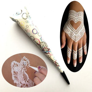 2019 1 Pcs Exquisite White Color Indian Henna Paste Cone Beauty Women Body Cream Paint Temporary Drawing for Tattoo Stencil