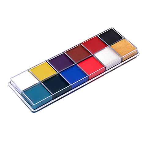 Festival World Cup Body Painting Play Clown Halloween Makeup Face Paint  12 Color Body Face Painted Make Up Flash Tattoo Brush