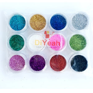 12 colors /lot Glitter Tattoo Body Glitter Powder Shimmer Glitter Tattoos Powder Colors Nail Art Acrylic Glitter Dust Decoration