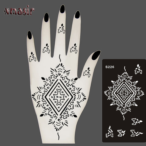 1pcs Body Paint Mehndi Indian Henna Tattoo Stencils,Temporary Glitter Airbrush Henna Tattoo Templates Stencil for Hand Painting