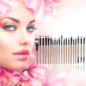 New Arrival 20 pcs Professional Makeup Beauty Cosmetic Blush Golden Brushes KitsHot Selling