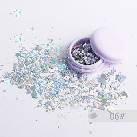 Popfeel Brand Big Sequins Body Glitter Pigment Shimmer Loose Powder Makeup Glitter Gel Shiny Face Hair Festival Dance Cosmetic