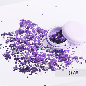 Popfeel Brand Big Sequins Body Glitter Pigment Shimmer Loose Powder Makeup Glitter Gel Shiny Face Hair Festival Dance Cosmetic