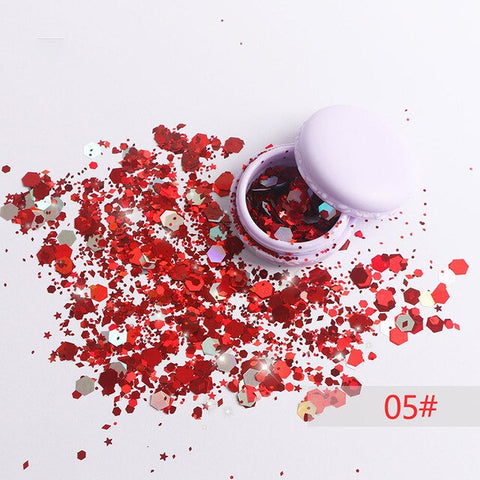 Popfeel Brand Big Sequins Body Glitter Pigment Shimmer Loose Powder Makeup Glitter Gel Shiny Face Hair Festival Dance Cosmetic
