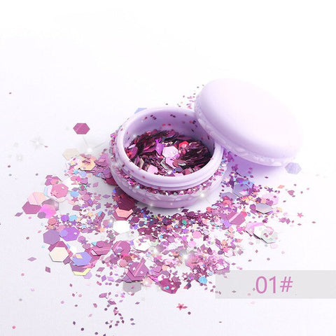 Popfeel Brand Big Sequins Body Glitter Pigment Shimmer Loose Powder Makeup Glitter Gel Shiny Face Hair Festival Dance Cosmetic