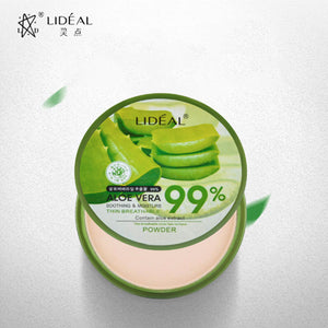 Natural Aloe Vera Moisturizing Smooth Foundation Pressed Powder Makeup Whitening Concealer Pores Cover Face  Brighten Powder