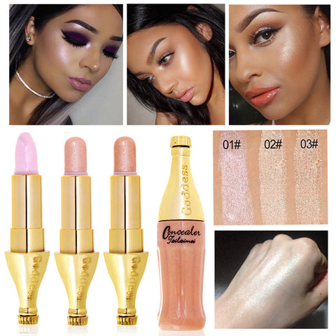 Shimmer Contouring Face Highlighter Stick for Women Ladies Brighten and Concealer Cosmetics Lasting Perfect Facial Maquiagem