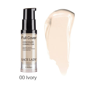 SACE LADY Full Cover 8 Colors Liquid Concealer Makeup 6ml Eye Dark Circles Cream Face Corrector Waterproof Make Up Base Cosmetic