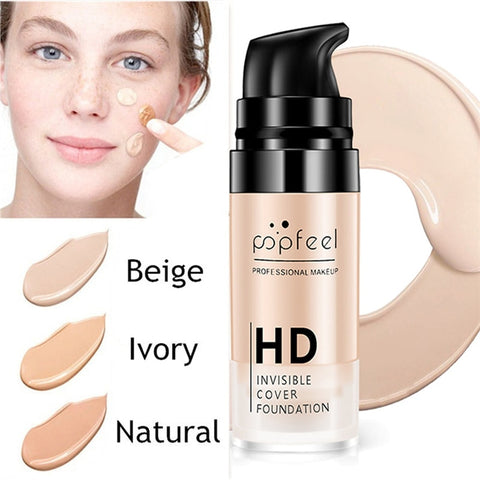Popfeel Brand Professional Full Cover Face Makeup Concealer Base Foundation Liquid Concealer Contour Cosmetics Facial Make Up