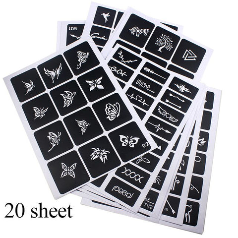 Airbrush Stencils Templates Brush Set Small Glitter Drawing Tattoo Body Paint Butterfly Cute Cartoon Makeup Face Paint 446pcs