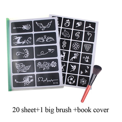 Airbrush Stencils Templates Brush Set Small Glitter Drawing Tattoo Body Paint Butterfly Cute Cartoon Makeup Face Paint 446pcs