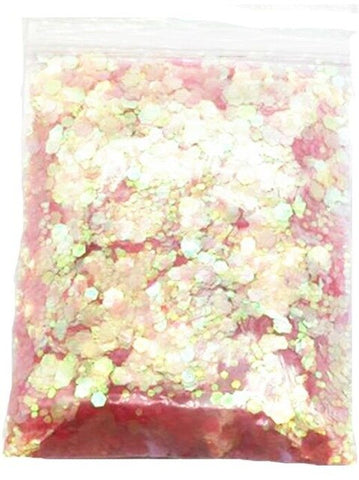 Chunky Metallic, Iridescent Cosmetic Glitter Mix For Festival & Creative Makeup, Slime and Crafts, 50g  | Body Glitter 25 Colors
