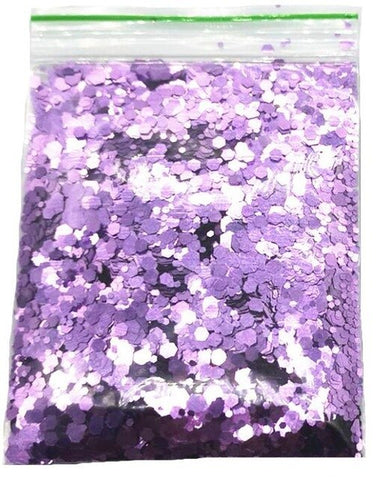 Chunky Metallic, Iridescent Cosmetic Glitter Mix For Festival & Creative Makeup, Slime and Crafts, 50g  | Body Glitter 25 Colors