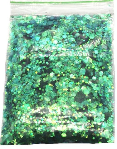 Chunky Metallic, Iridescent Cosmetic Glitter Mix For Festival & Creative Makeup, Slime and Crafts, 50g  | Body Glitter 25 Colors