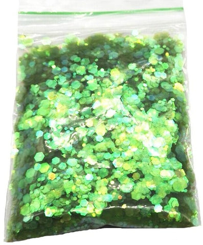 Chunky Metallic, Iridescent Cosmetic Glitter Mix For Festival & Creative Makeup, Slime and Crafts, 50g  | Body Glitter 25 Colors