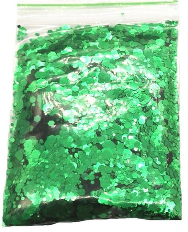 Chunky Metallic, Iridescent Cosmetic Glitter Mix For Festival & Creative Makeup, Slime and Crafts, 50g  | Body Glitter 25 Colors