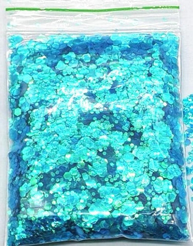 Chunky Metallic, Iridescent Cosmetic Glitter Mix For Festival & Creative Makeup, Slime and Crafts, 50g  | Body Glitter 25 Colors