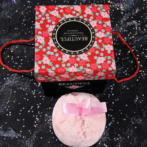 2018 New Shimmering Flash Body Contour Makeup Illuminator Handmade Plush Bronze Highlighter Ball Puff Containing Glitter Set