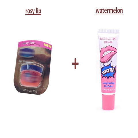 Pure Petroleum Jelly Protectant Moisturizer Anti Dry & Chapped Lip Balm+Romantic Bear Long Lasting Lip Color Lipstick Lip Tatoo