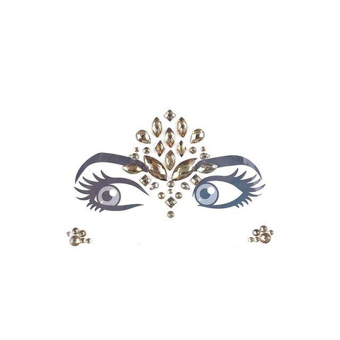 1PC Christmas DIY Eyebrow Face Body Art Adhesive Crystal Glitter Jewels Festival Party Eye Tattoo Stickers Makeup Xmas Decor 40