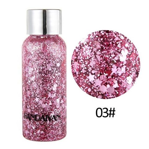 Chunky Glitter Sequin Body Glitter Gel Pigment Shimmer Festival Body Face Glitter Makeup Sparkling Eyeshadow Mermaid Laser Tint