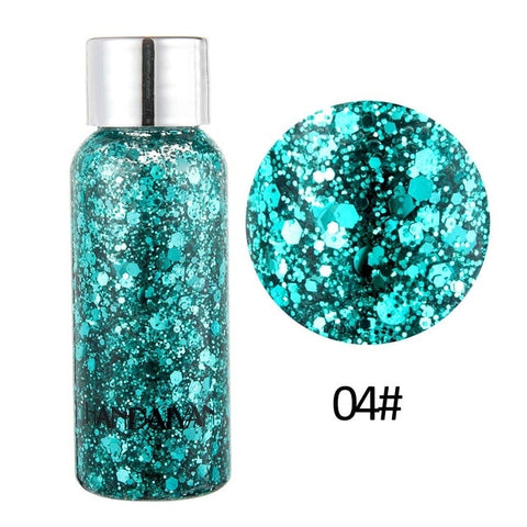 Chunky Glitter Sequin Body Glitter Gel Pigment Shimmer Festival Body Face Glitter Makeup Sparkling Eyeshadow Mermaid Laser Tint