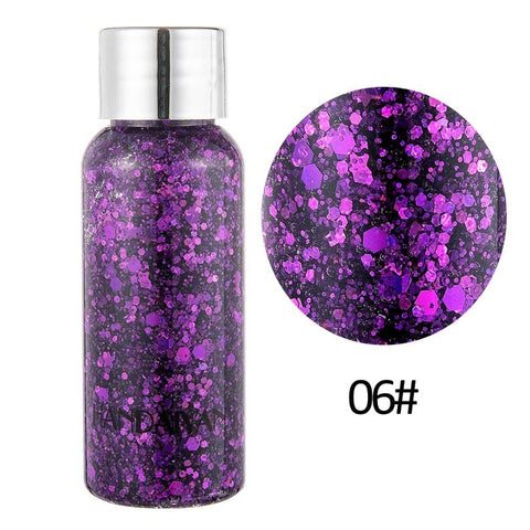 Chunky Glitter Sequin Body Glitter Gel Pigment Shimmer Festival Body Face Glitter Makeup Sparkling Eyeshadow Mermaid Laser Tint